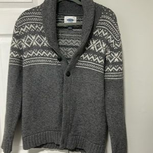 Old Navy men’s gray and white shawl collar cardigan size L